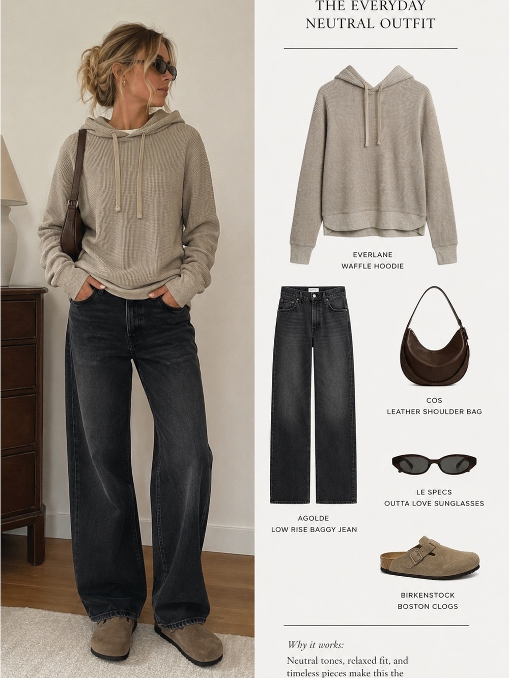 Everlane Woman’s Waffle-Knit Hoodie in Light Taupe